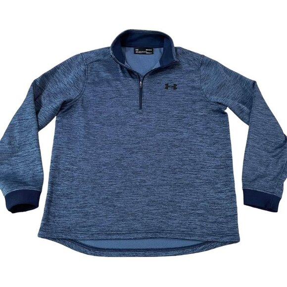 Under Armour 1/4 Zip Pullover Men’s Size Medium Blue Loose Fit Coldgear Fitness - Picture 1 of 5